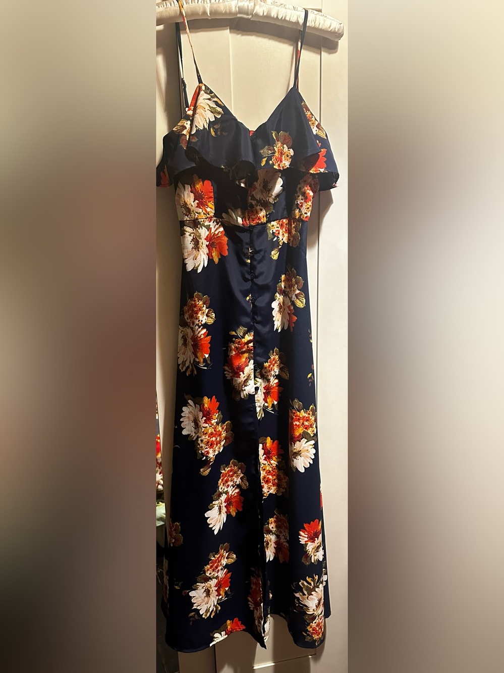 NWOT Band Of Gypsies Floral Ruffle Strap Maxi Dress - Picture 11 of 12